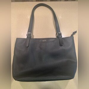 ROOTS Black Faux Leather Shoulder Bag